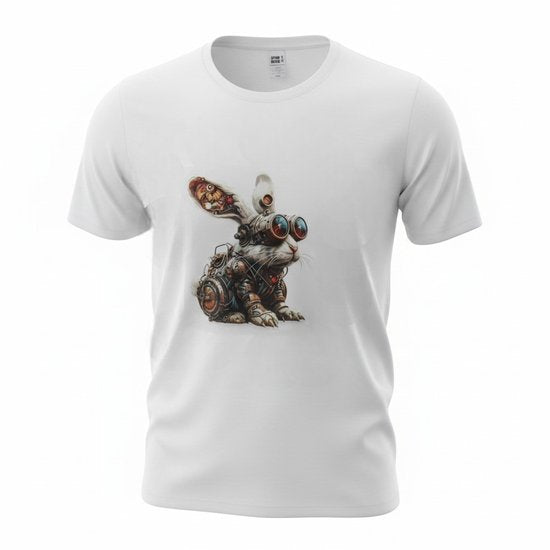 Heren shirt  - Steampunk Konijn - korte mouw - comfortabel katoen