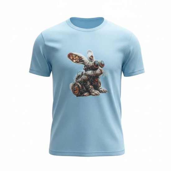 Heren shirt  - Steampunk Konijn - korte mouw - comfortabel katoen