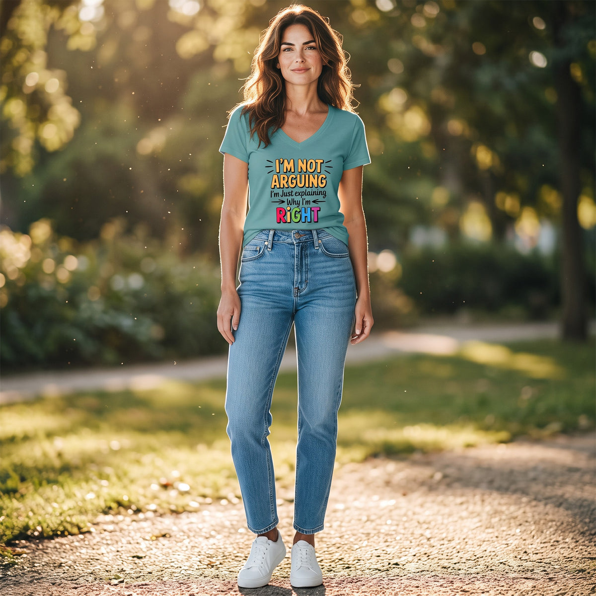 Dames shirt - I am right - korte mouw - katoen - casual
