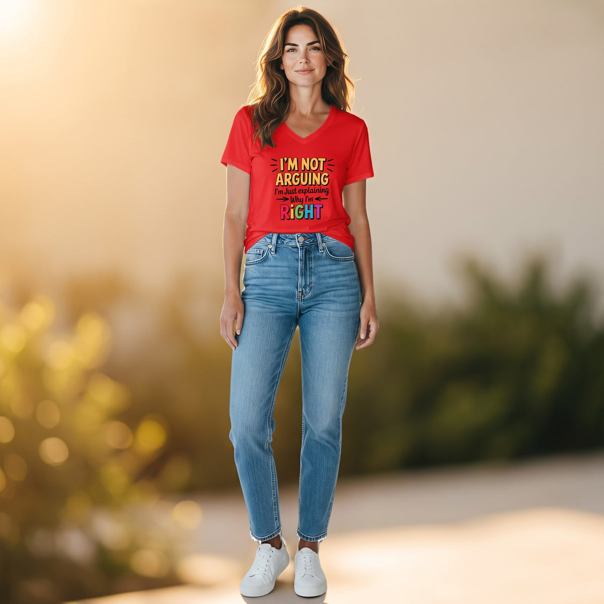 Dames shirt - I am right - korte mouw - katoen - casual
