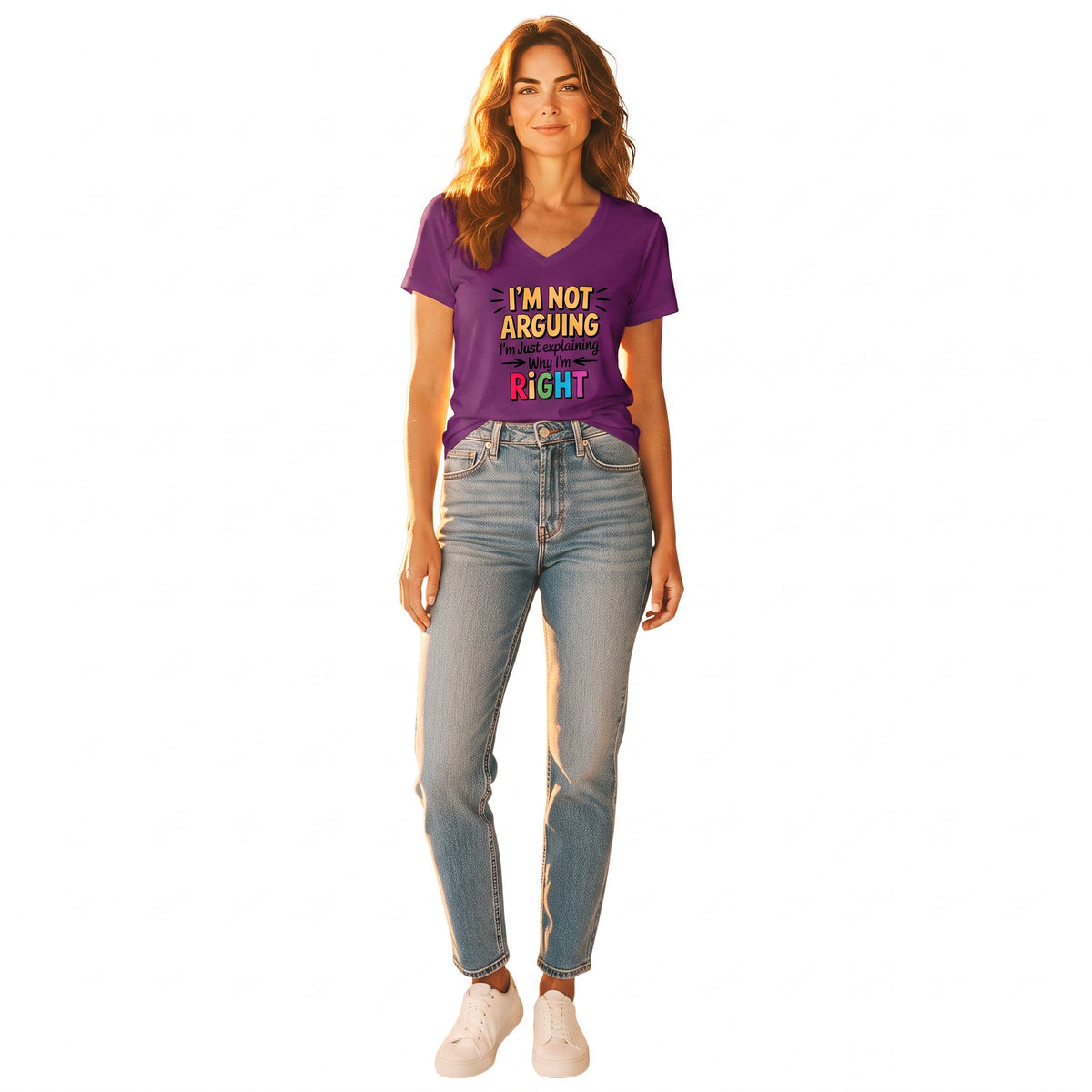 Dames shirt - I am right - korte mouw - katoen - casual