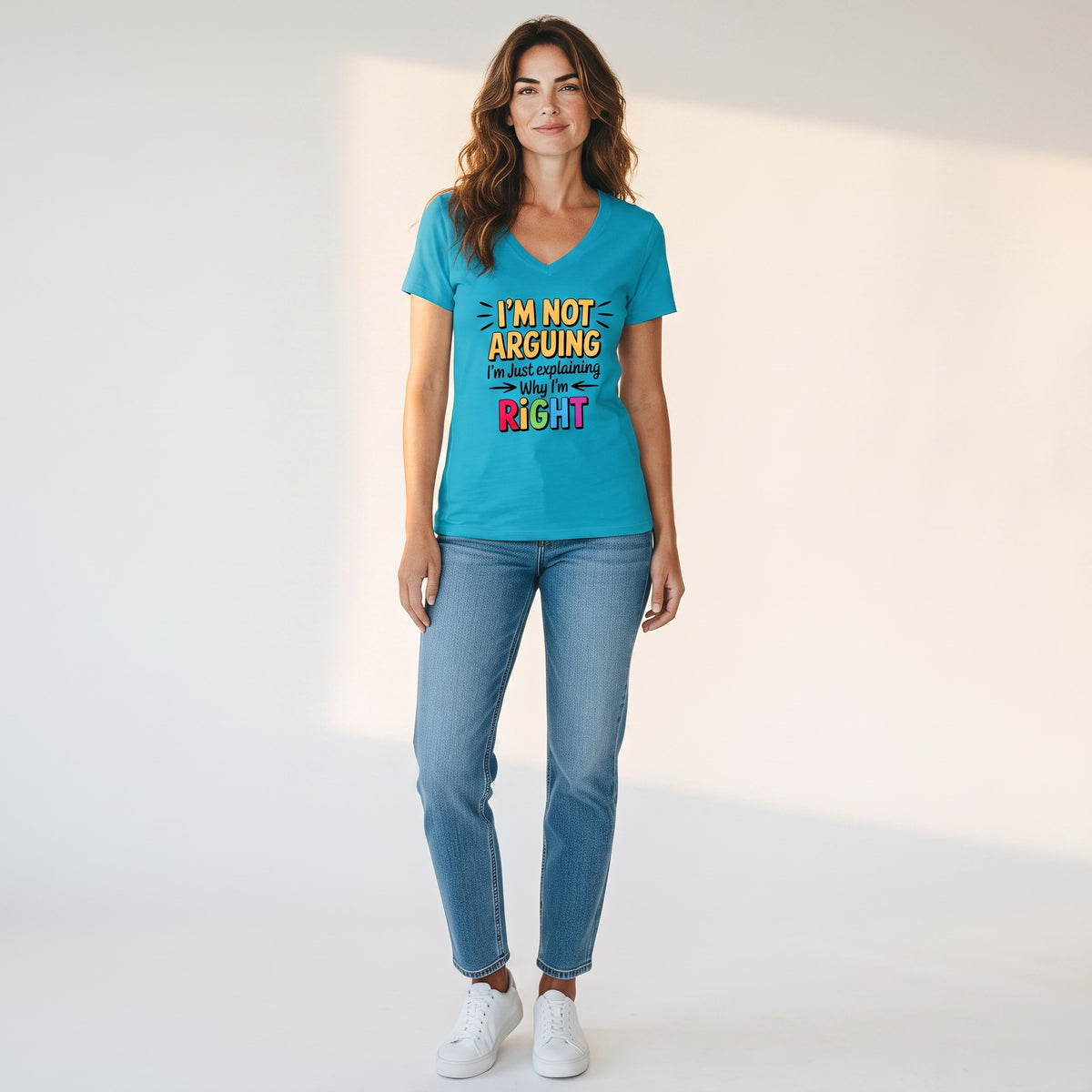Dames shirt - I am right - korte mouw - katoen - casual