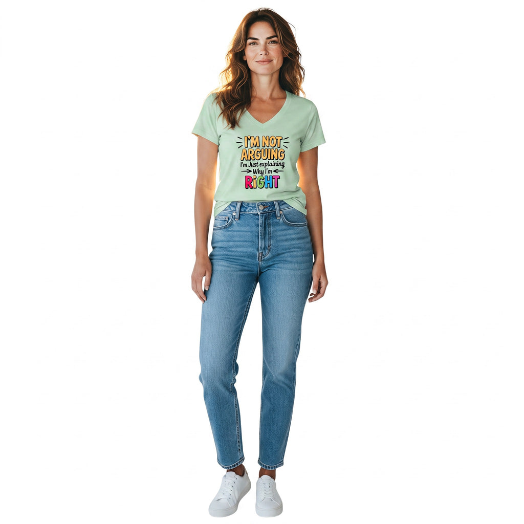 Dames shirt - I am right - korte mouw - katoen - casual