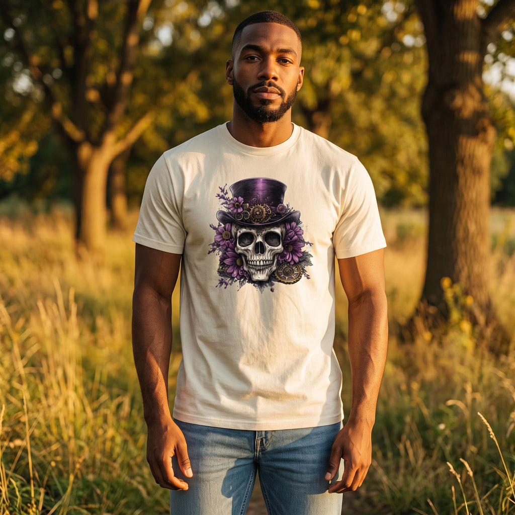Steampunk T-shirt voor heren – Stoere print  100% katoen · comfortabel en stijlvol