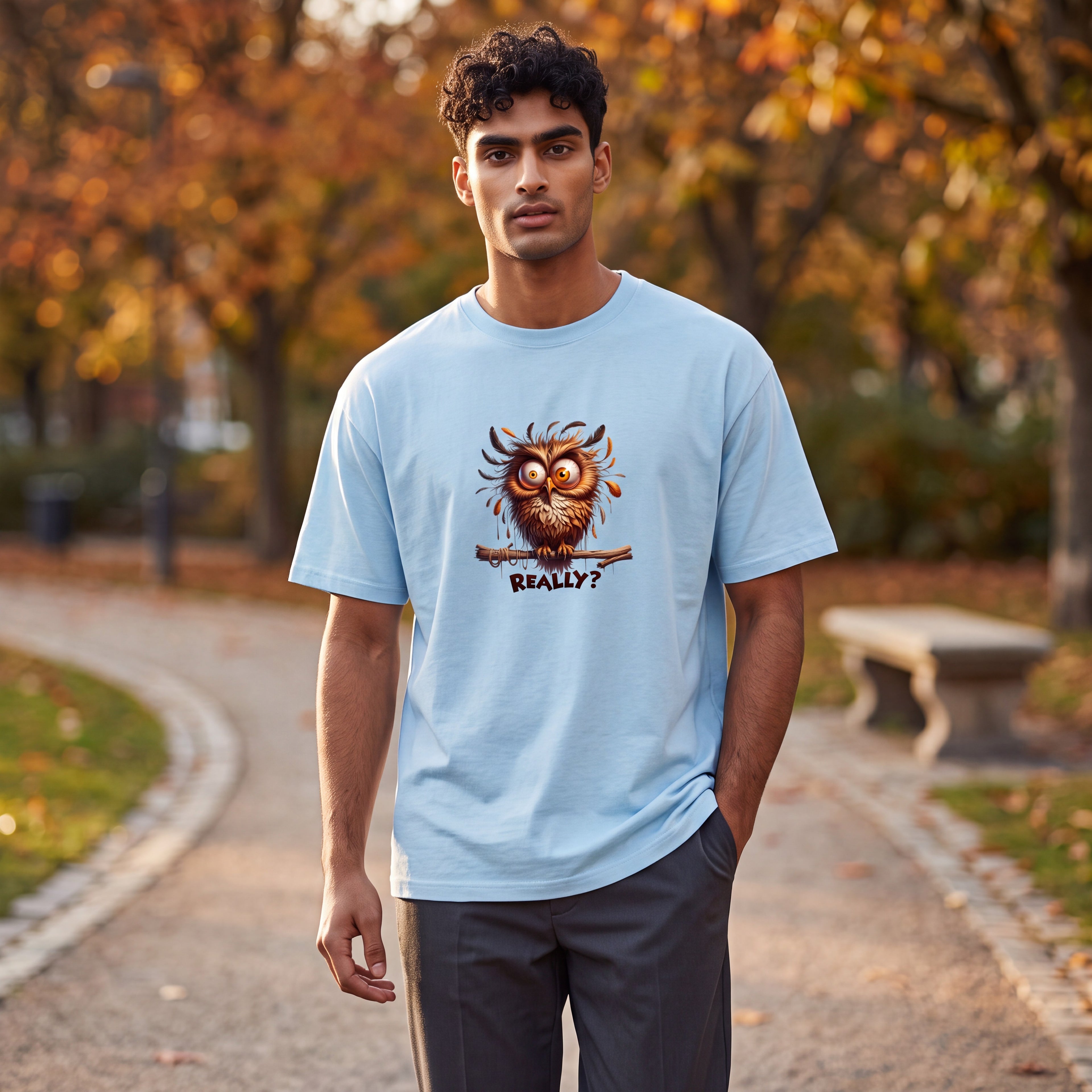 Heren T-shirt met opvallende print - ronde hals - korte mouw