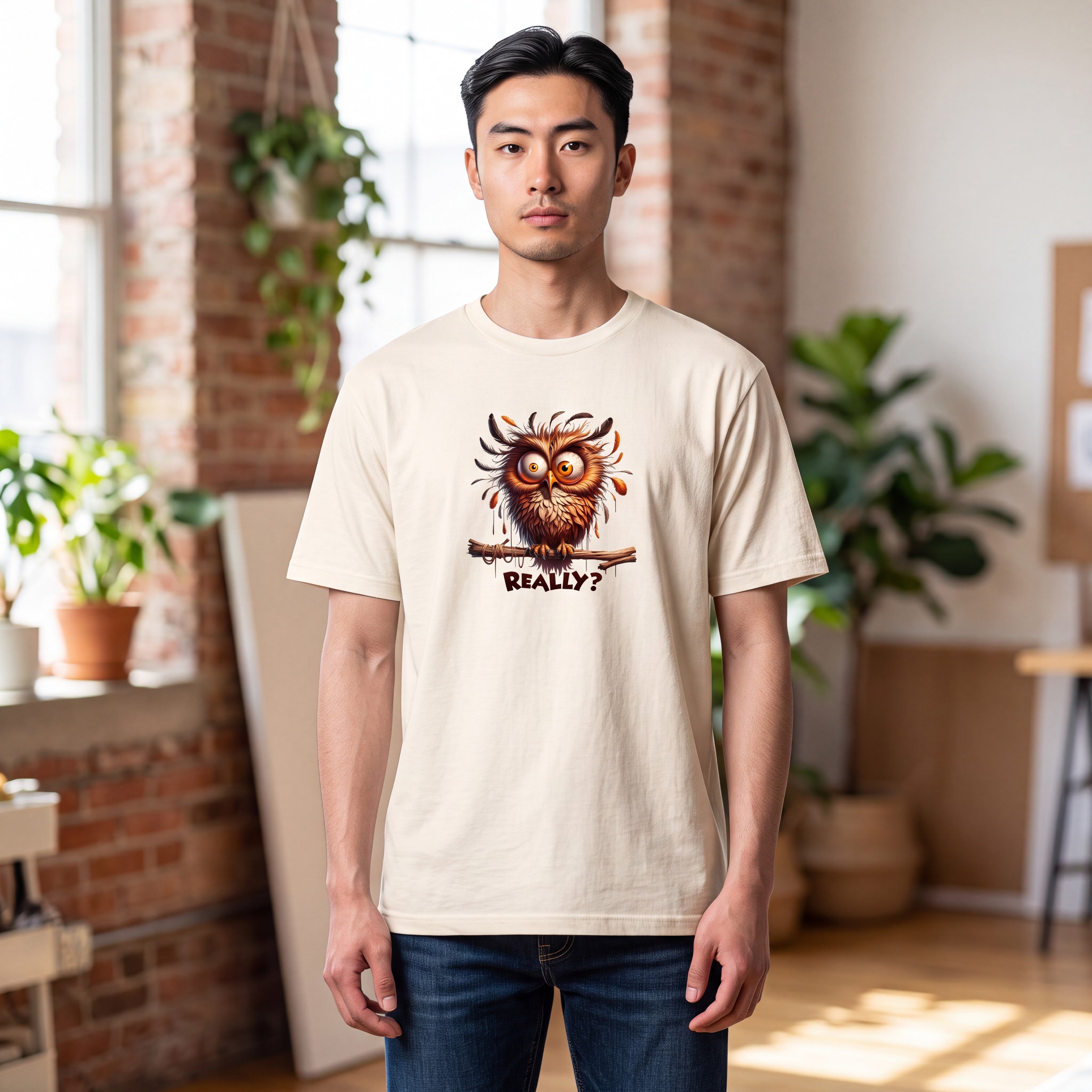Heren T-shirt met opvallende print - ronde hals - korte mouw