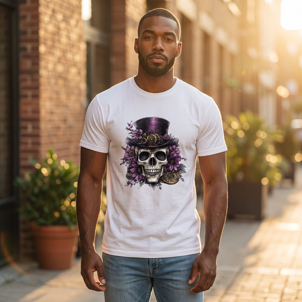 Steampunk T-shirt voor heren – Stoere print  100% katoen · comfortabel en stijlvol