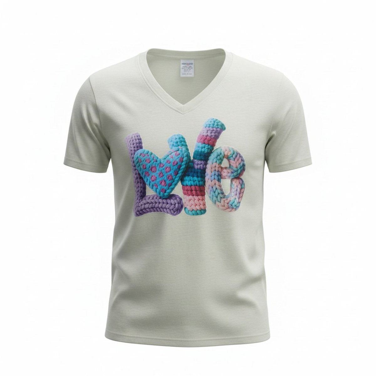 Dames T-shirt - Love -V-hals korte mouw met print – katoen – casual basic