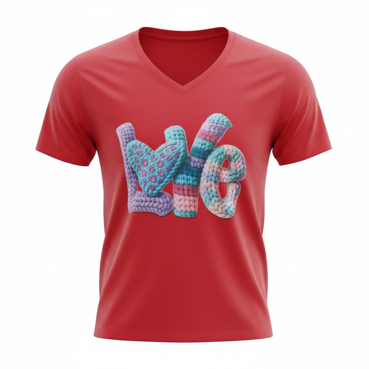 Dames T-shirt - Love -V-hals korte mouw met print – katoen – casual basic