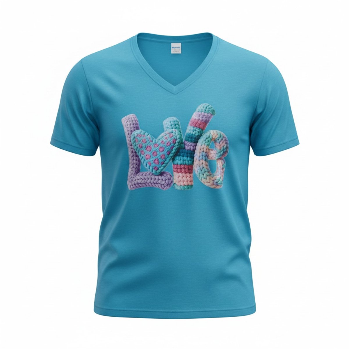Dames T-shirt - Love -V-hals korte mouw met print – katoen – casual basic