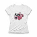 Dames T-shirt – V-hals met print – korte mouw – comfortabel katoen – Love