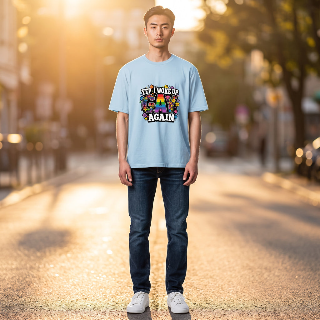 Shirt - I woke up - katoen - korte mouw - comfortabel