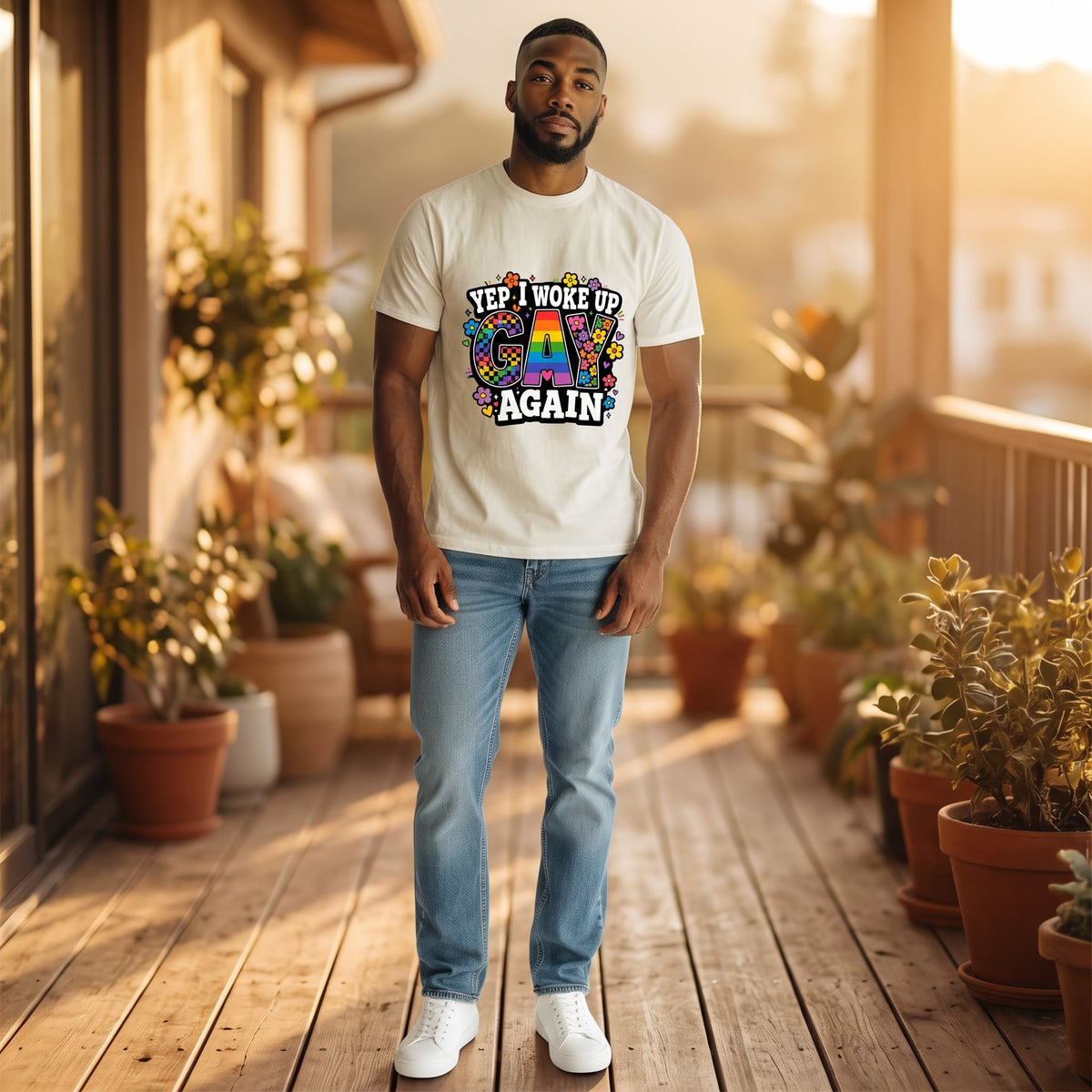 Shirt - I woke up - katoen - korte mouw - comfortabel