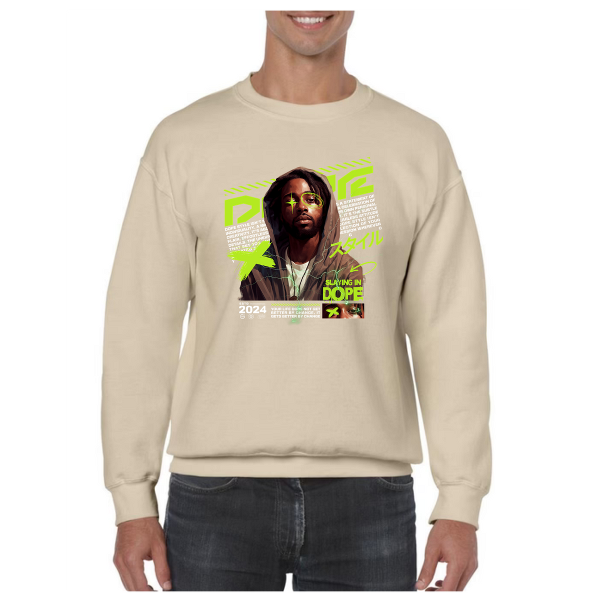 Sweatshirt - Trui - met print - unisex - lange mouwen