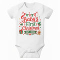 Baby romper - met print - korte mouw  - cadeau voor zwangerschap - kraamcadeau - Babys first Christmas
