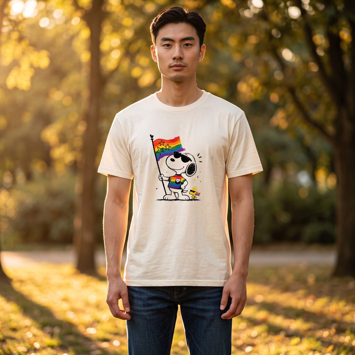 Heren shirt - Snoopy - korte mouw - comfortabel katoen