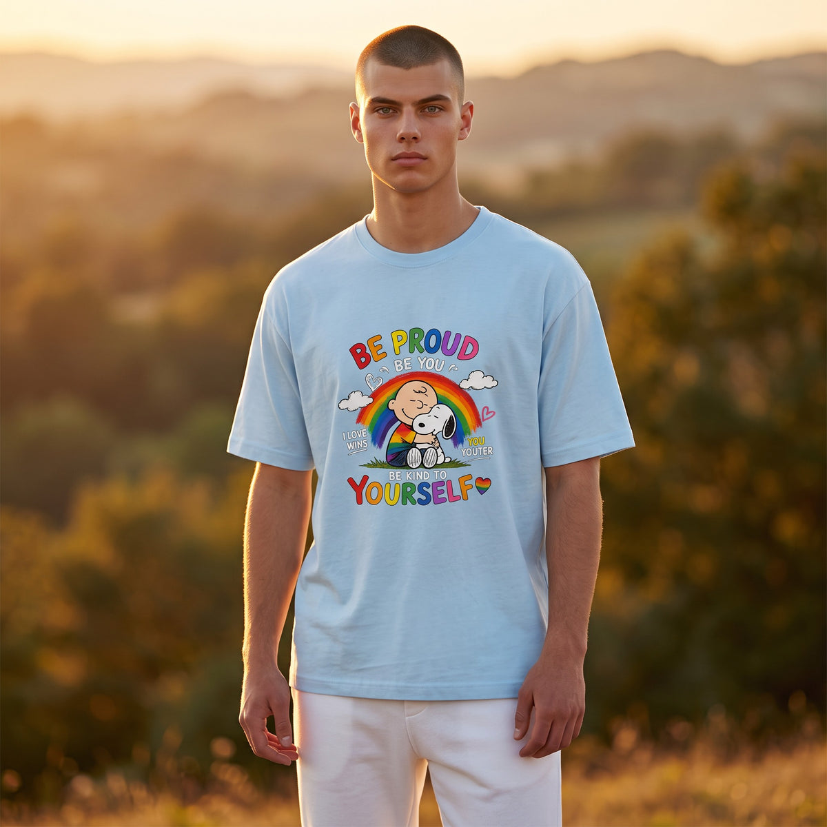 Heren shirt - Be Yourself - korte mouw - comfortabel katoen