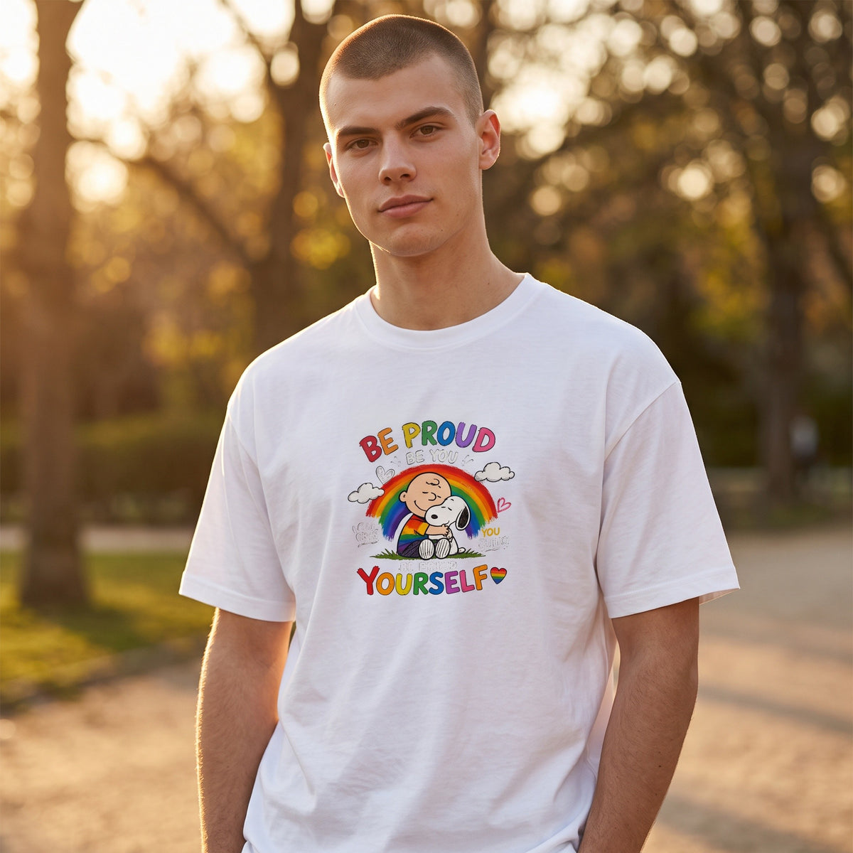 Heren shirt - Be Yourself - korte mouw - comfortabel katoen
