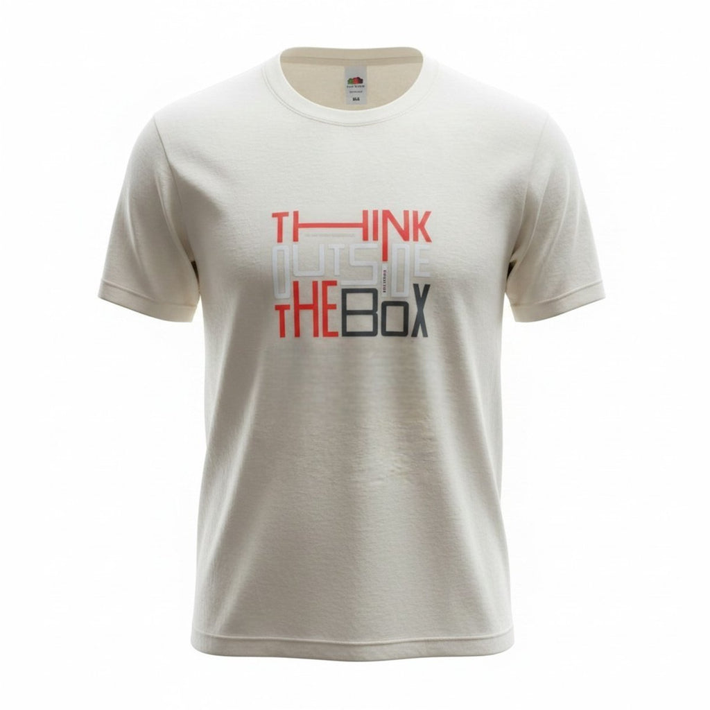 Heren t-shirt - think outside - korte mouw - met print