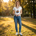Dames shirt -Love is Love - V-hals met print – korte mouw – comfortabel katoen