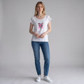Dames shirt  -dames wide neck tee - met print – korte mouw – comfortabel katoen - Chillout